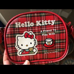 Hello Kitty plaid leather crossbody bag 1992